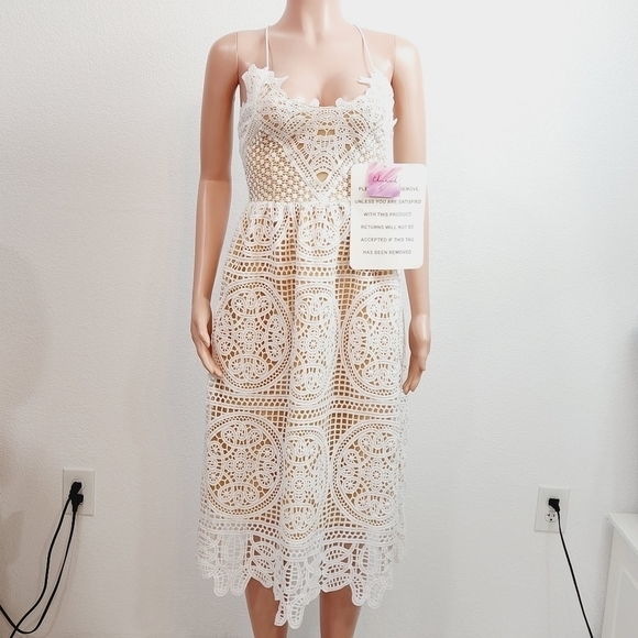 MOONLIT Night Cross Back Crochet Cami Summer Dress - Picture 1 of 16